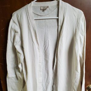 White Open Front Sweater - XL